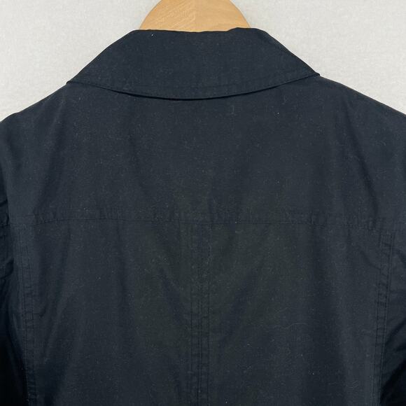 LANDS END Coat Womens M Quilted Softshell Trench Raincoat Argyle Lined Black - Picture 7 of 16